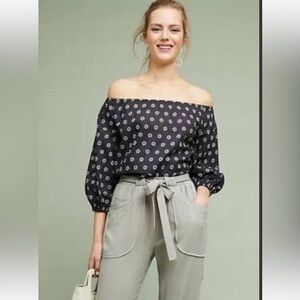 Maeve Maiden Off Shoulder Blouse Batik print. Size MP